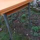 Table en formica orange, 2 rallonges