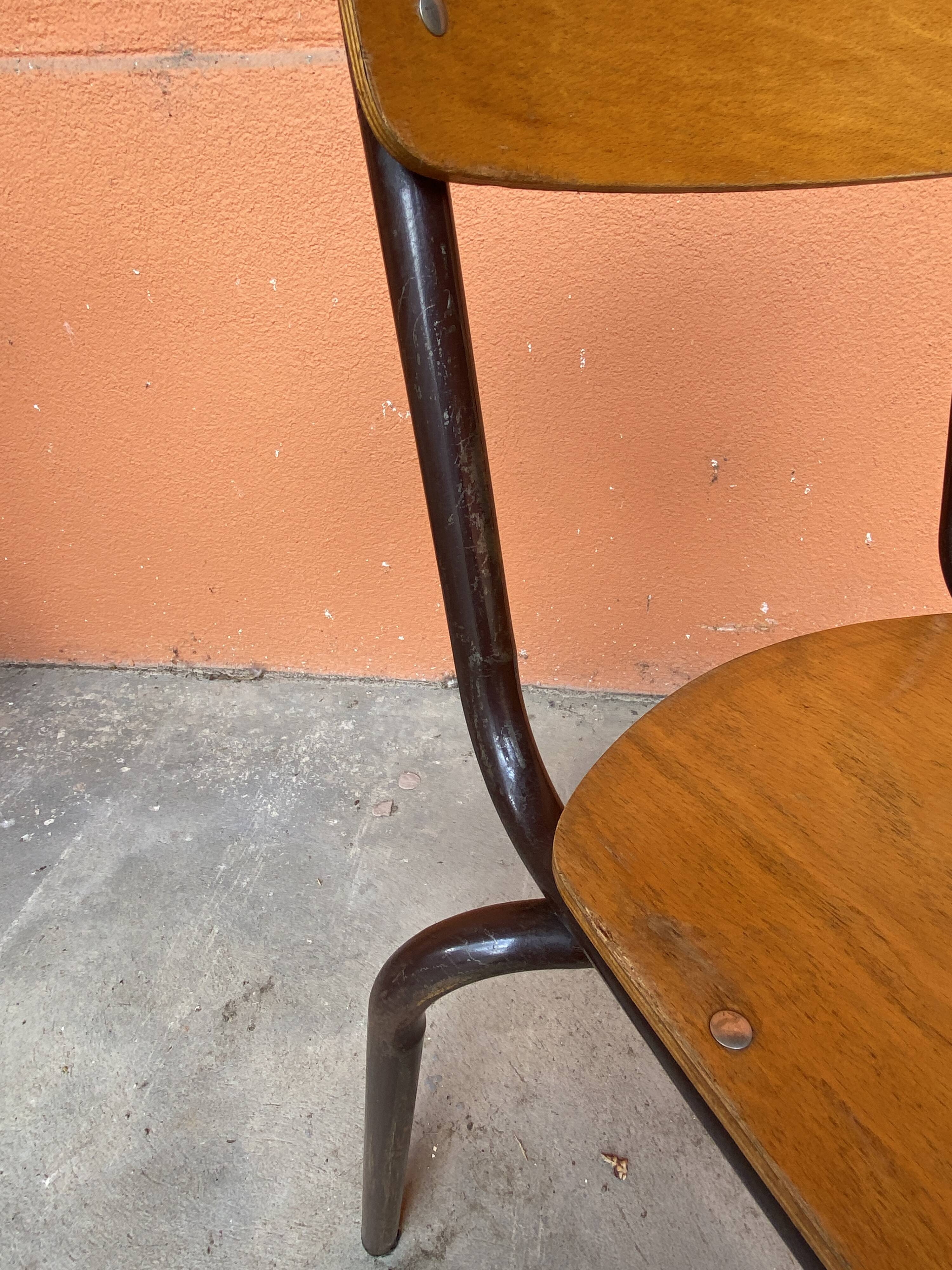 6 chaises école Mullca vintage 60s