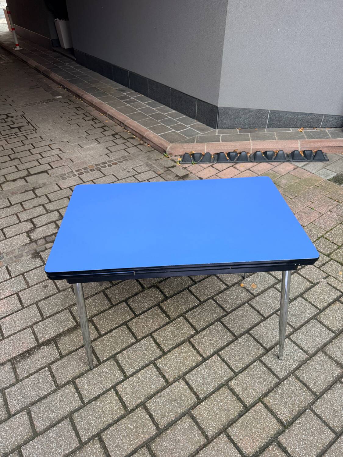 Blue formica table