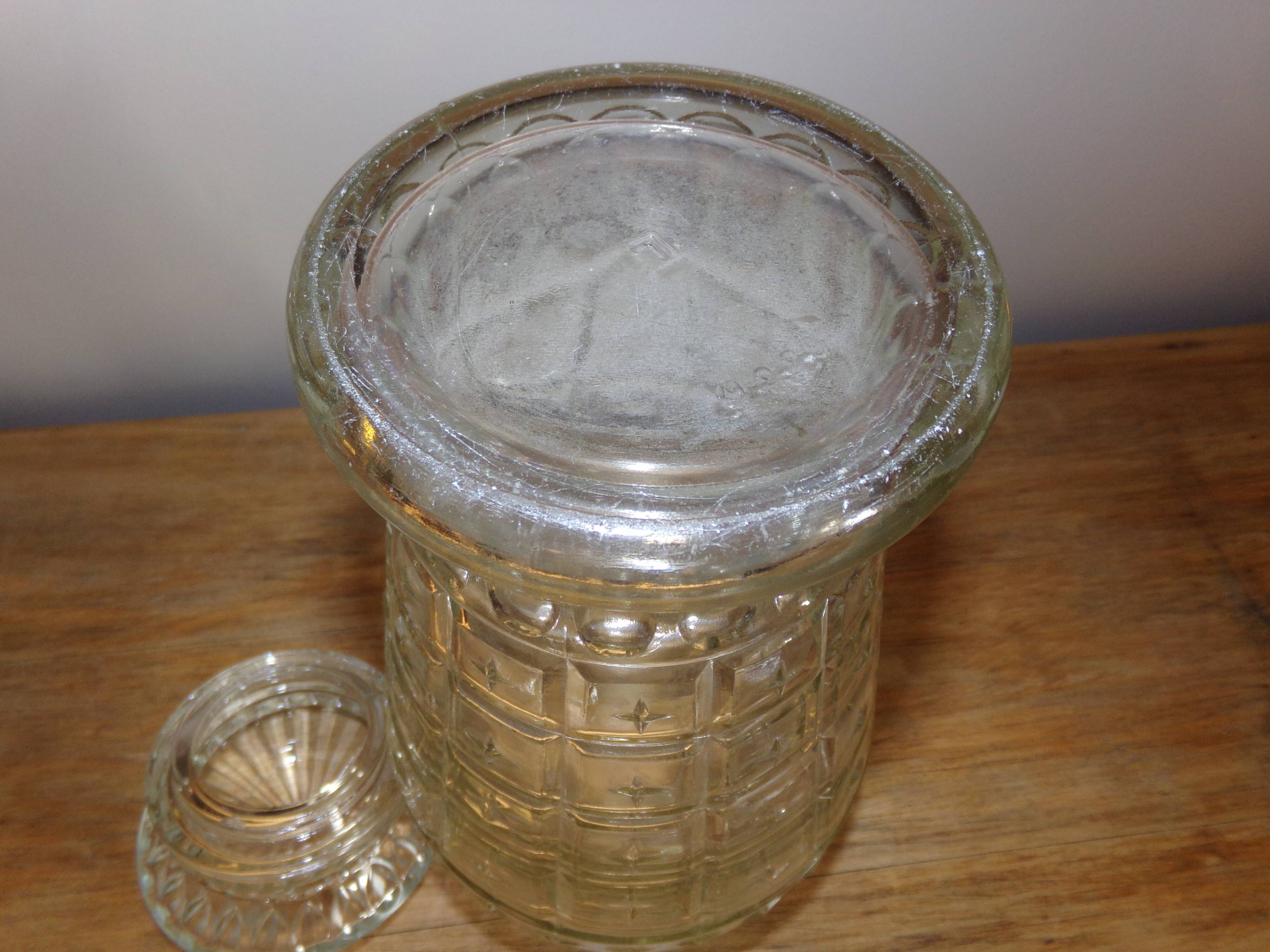 Jar of chiseled glass apothecary