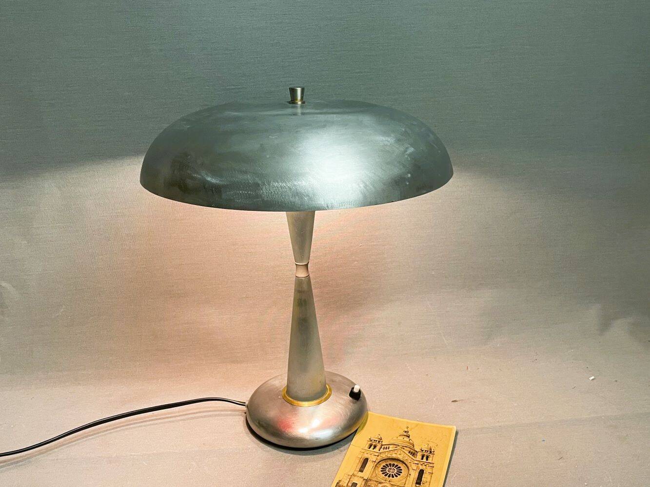 Aluminium mushroom table desk lamp mid century