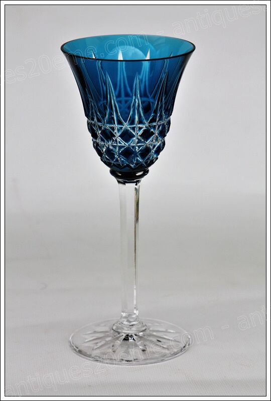 Set of 4 wine glasses from the Rhine Roemer St Louis Crystal model Tarn