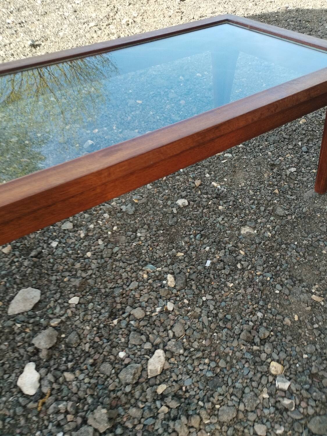 Vintage Scandinavian-style wooden coffee table.