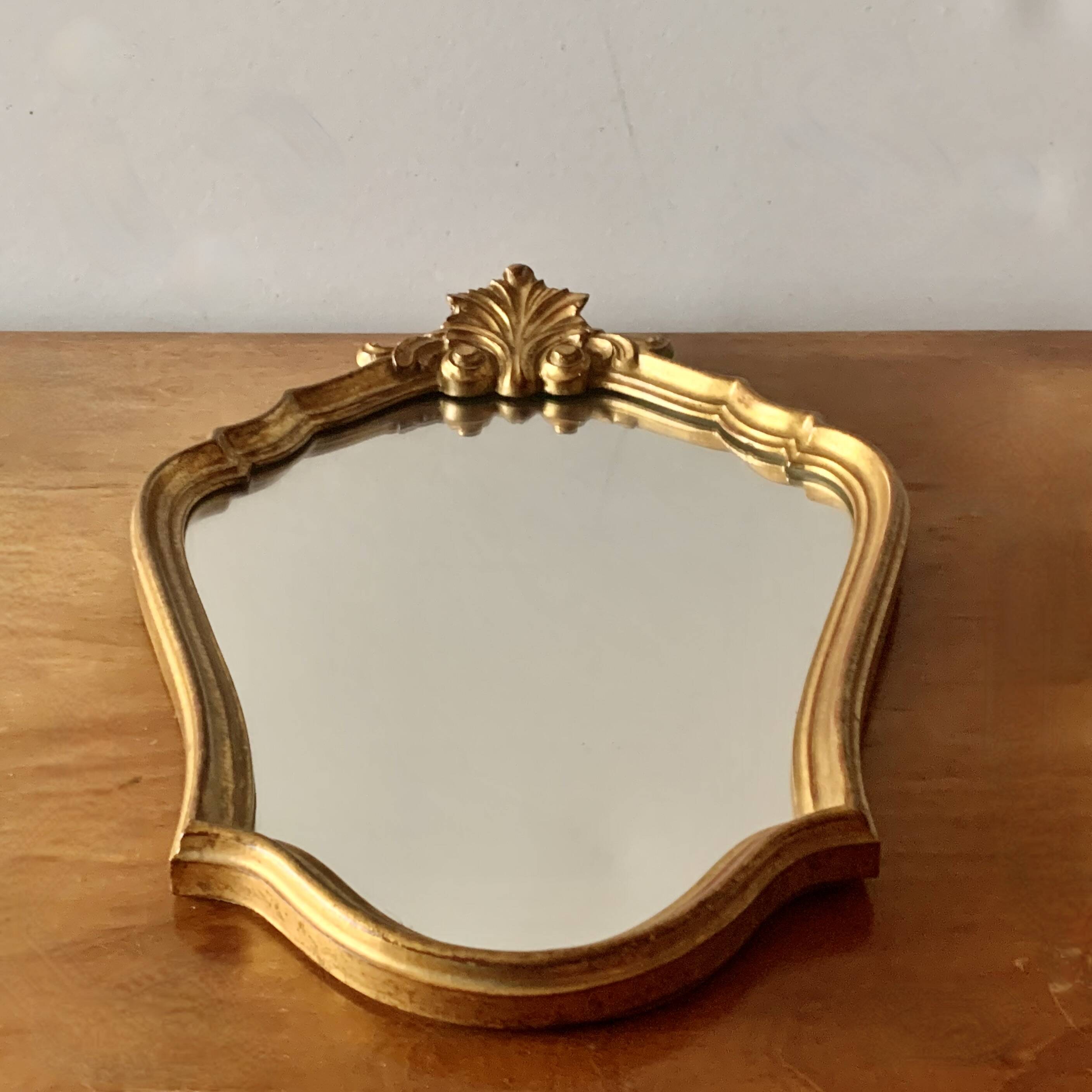 Vintage wall mirror in golden resin - rococo style