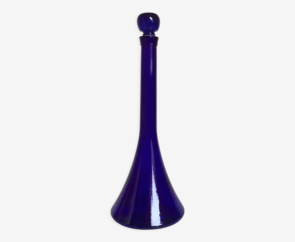 Bouteille soliflore verre bleu cobalt