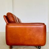 Canapé 2 places vintage danois en cuir cognac du milieu du siècle par Sigurd Resell