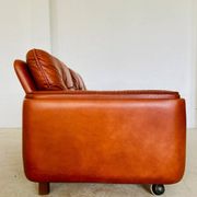 Vintage Danish mid-century cognac leather 2-seater sofa by Sigurd Resell