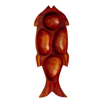 Grande planche apéritive en bois en forme de poisson