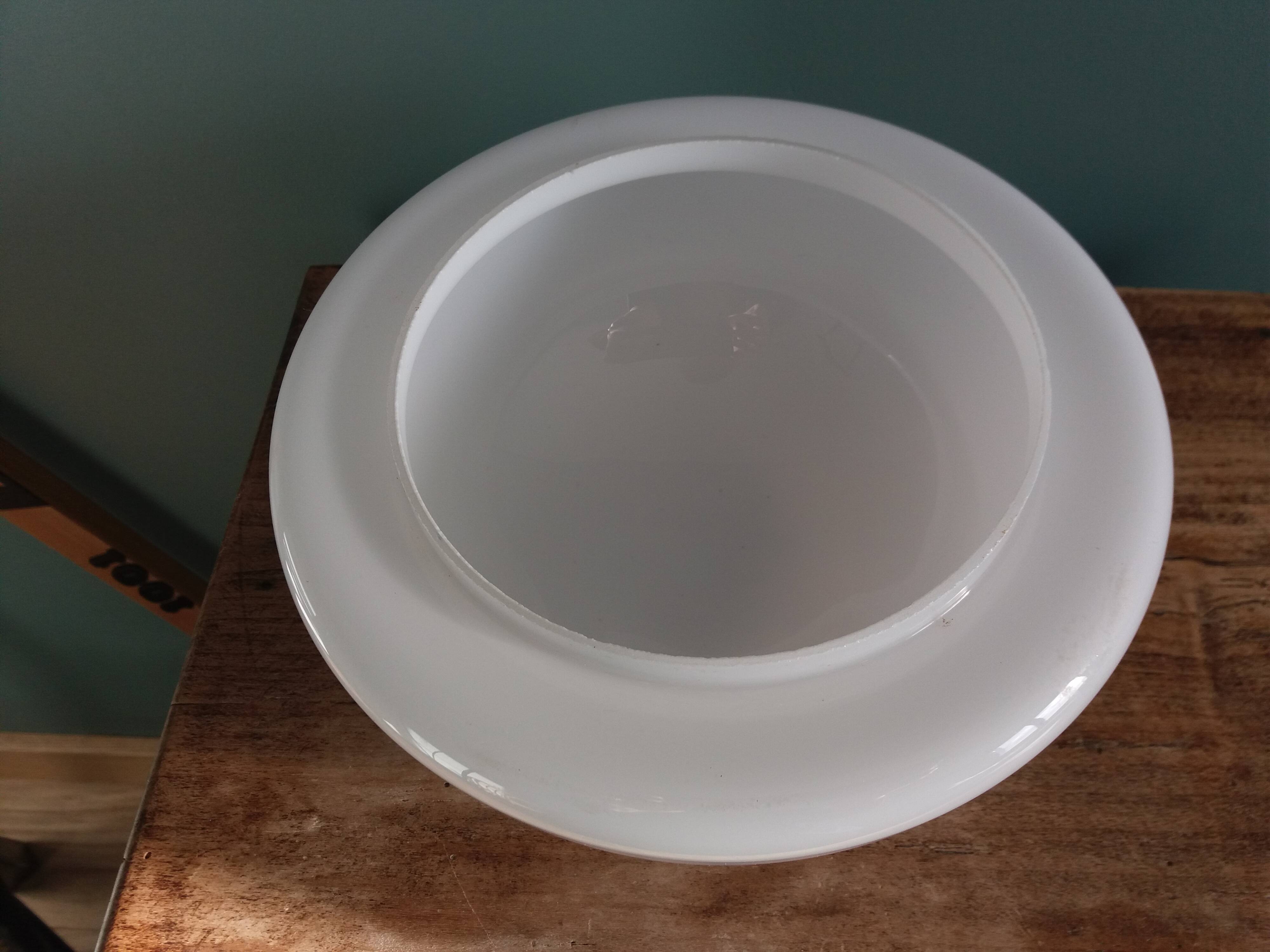 Half globe opaline ceiling light, diameter 20 cm, with base