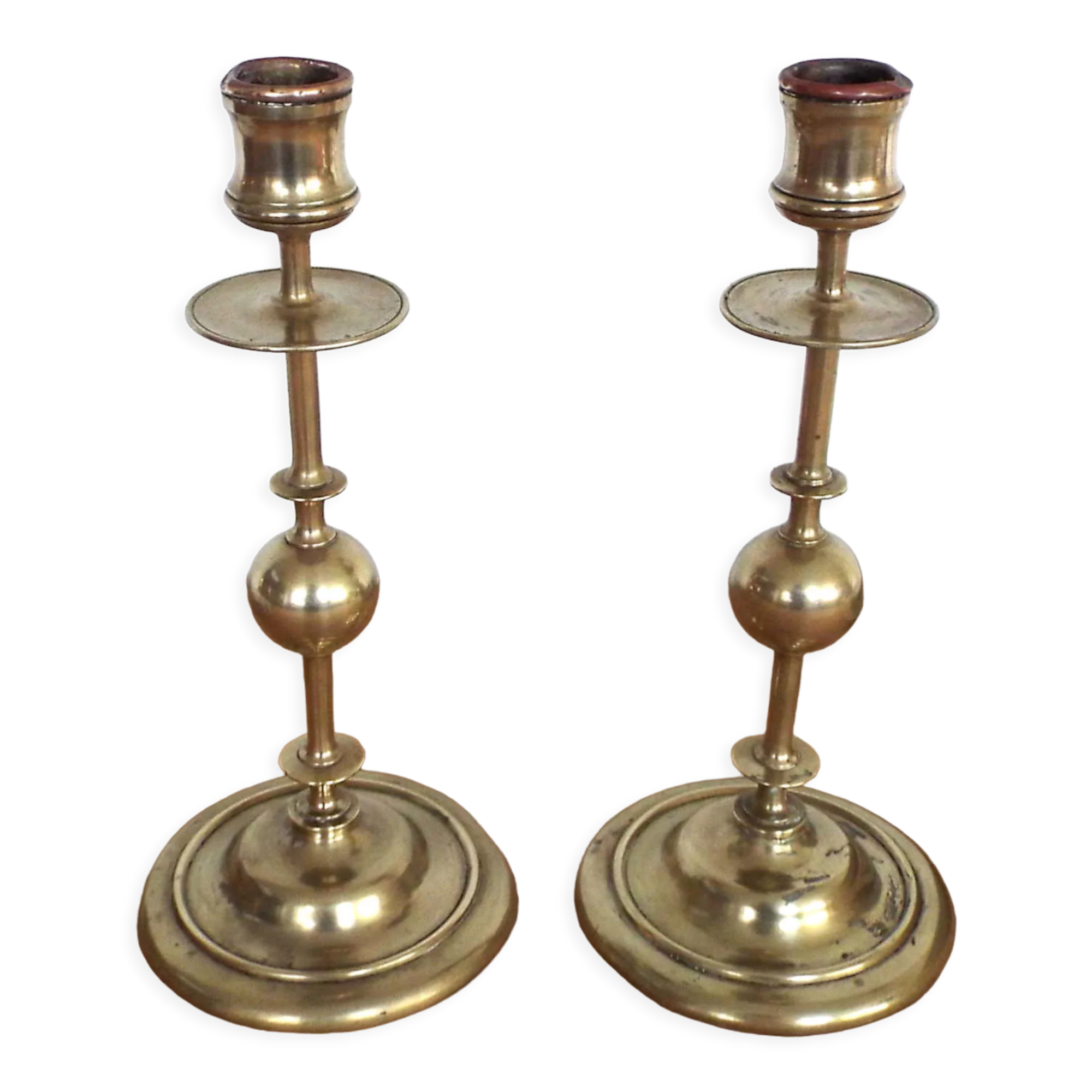 2 brass candle holders