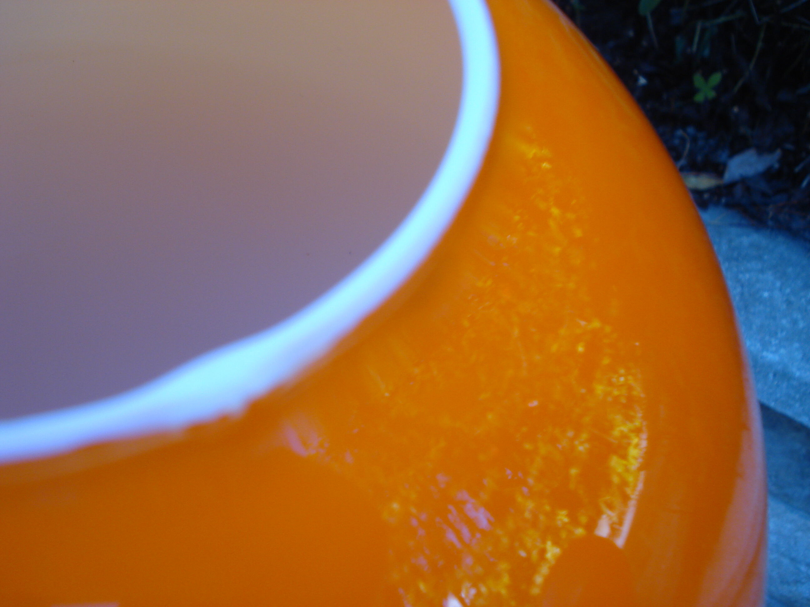 Orange glass globe, 1970