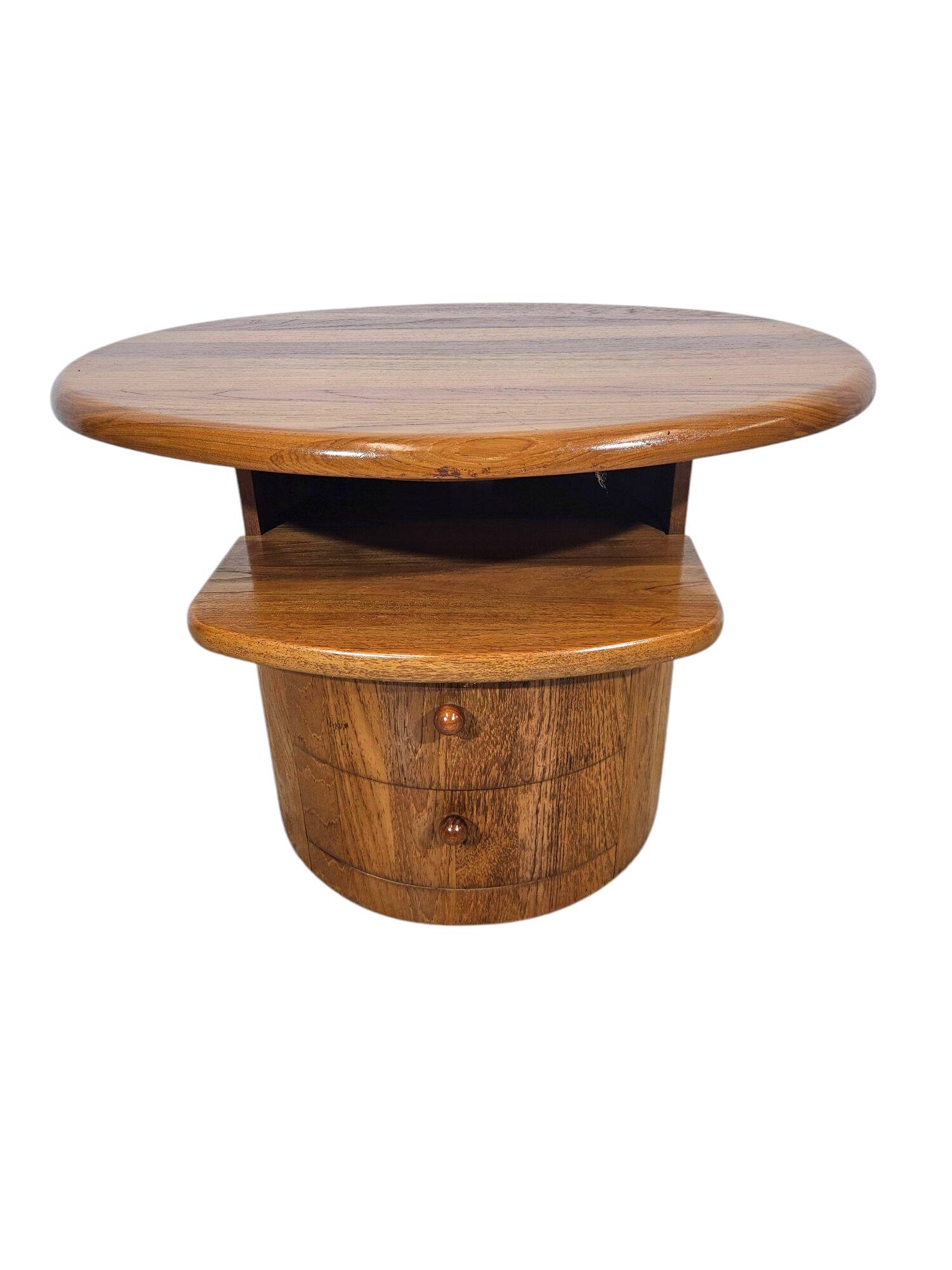 Solid teak TV table with swivel top, Silkeborg, Denmark, 1960s/1970s.