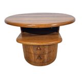 Solid teak TV table with swivel top, Silkeborg, Denmark, 1960s/1970s.