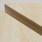 Up&Up travertine triangle coffee table, Italy 70s.