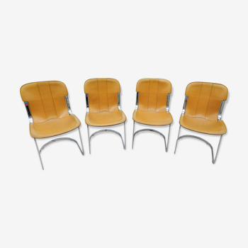 Ensembe de 4 chaises pour Cidue années 70