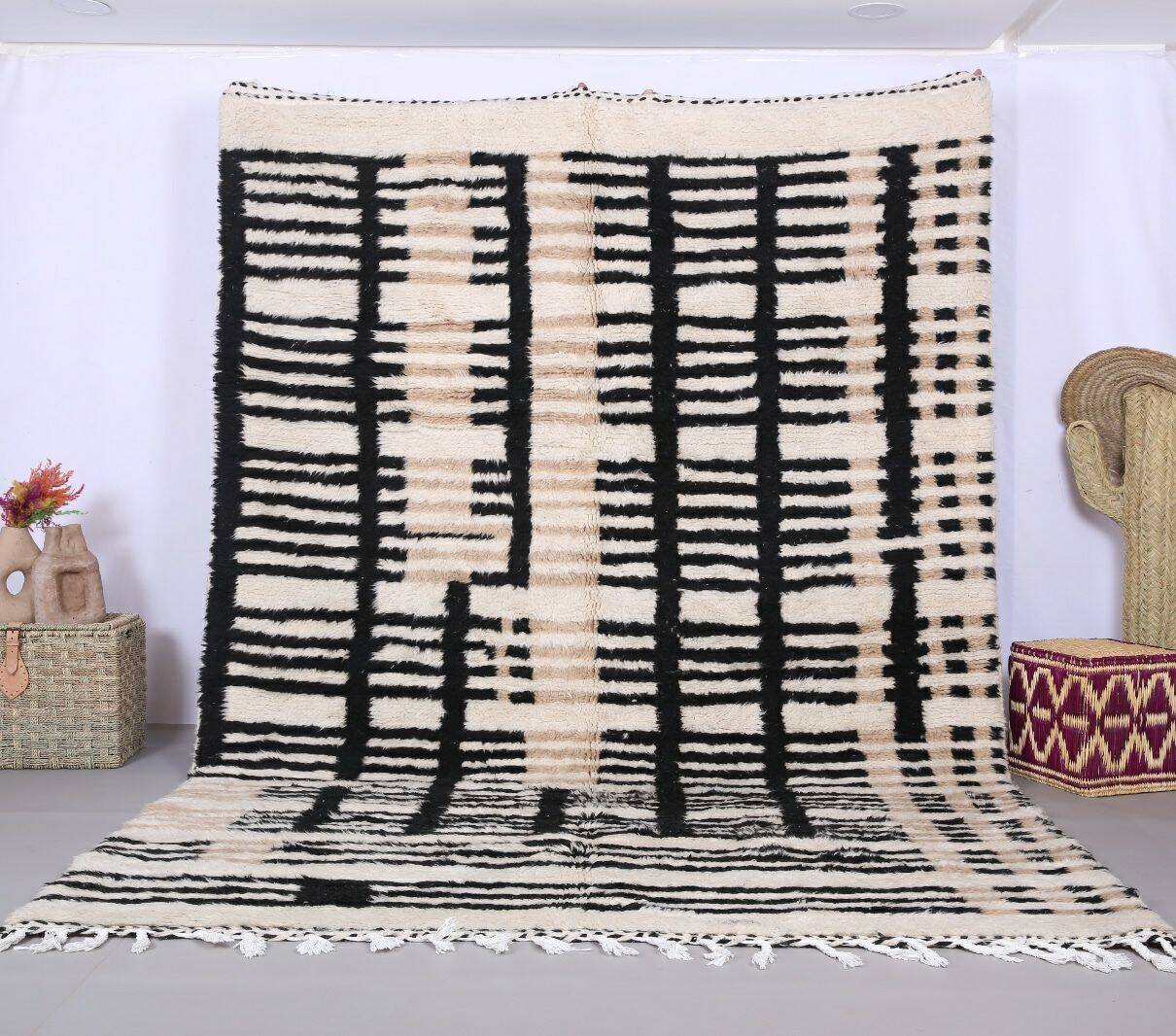 Handmade wool Berber rug 300X200 cm