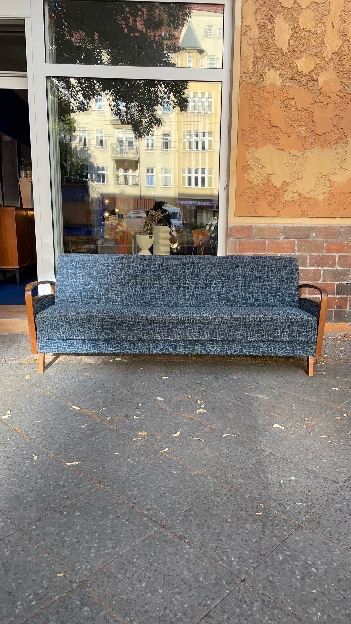 Daybed sofa from the 60s in wood and fabric