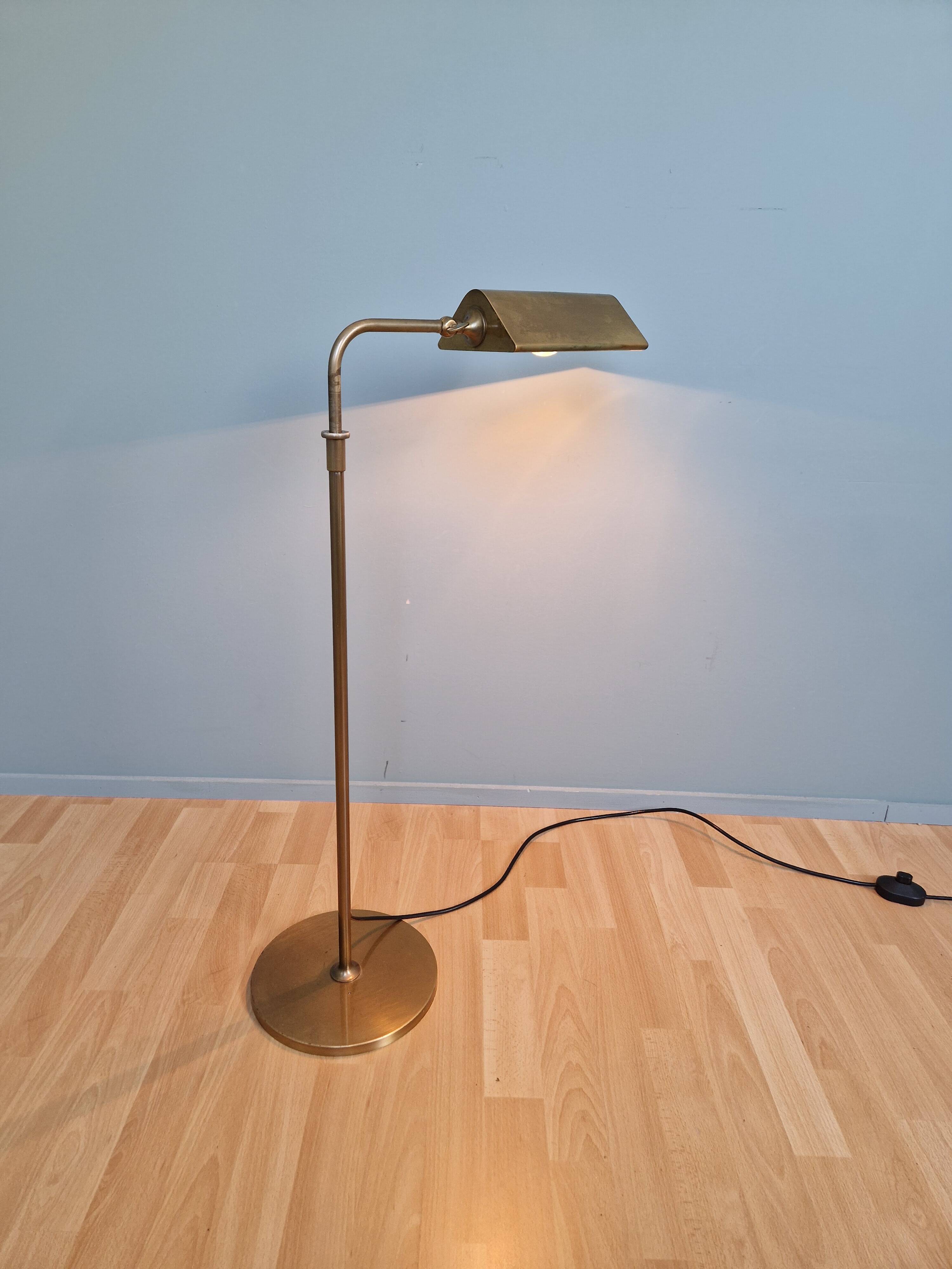 Brass floor lamp, Florian Schulz, Reiminterline, 1970