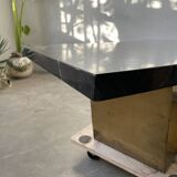 Addor 60s sculptural marble and brass coffee table