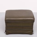 Pouf en cuir vert. Allemagne des années 1970