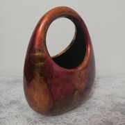 Vase ou jardinière en métal émaillé et laqué