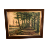 Rural landscape oil painting