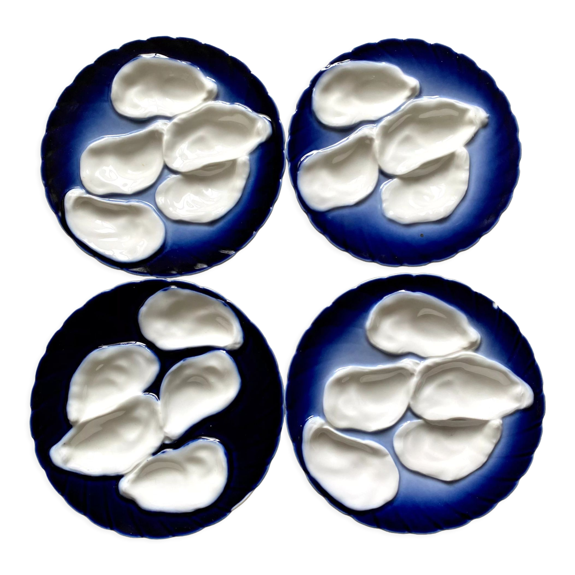 Porcelain oyster plates