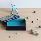 Enamelled sheet metal box floral pattern by Jean Neuhaus