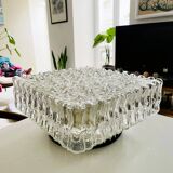 Large glass square flush mount ceiling or wall lamp