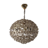 Vintage floral ball hanging lamp, 3 lights 60s