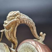 Tibetan ceremonial copper teapot aftaba dragon ewer