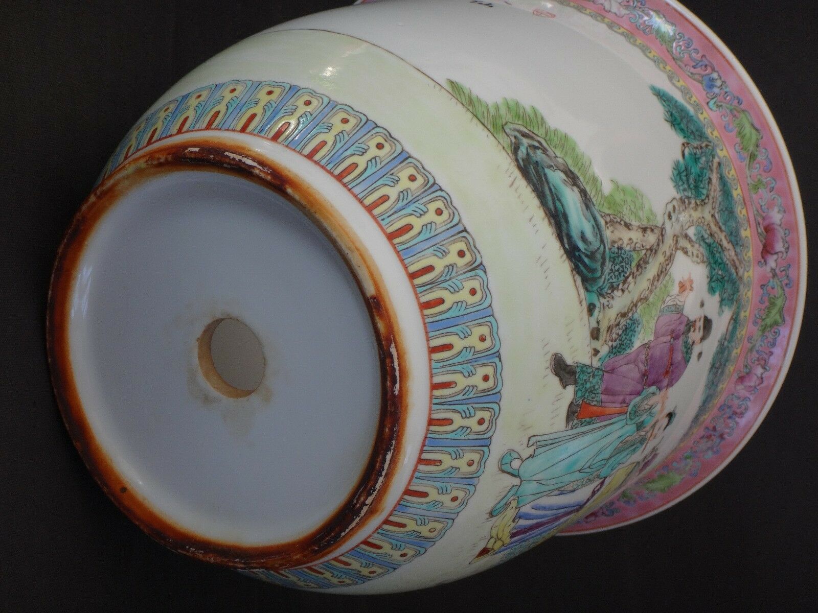 Cache pot chinois famille rose vase Chine porcelaine début XXème