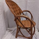 Armchair made from woven chestnut slats, called Le Corbusier