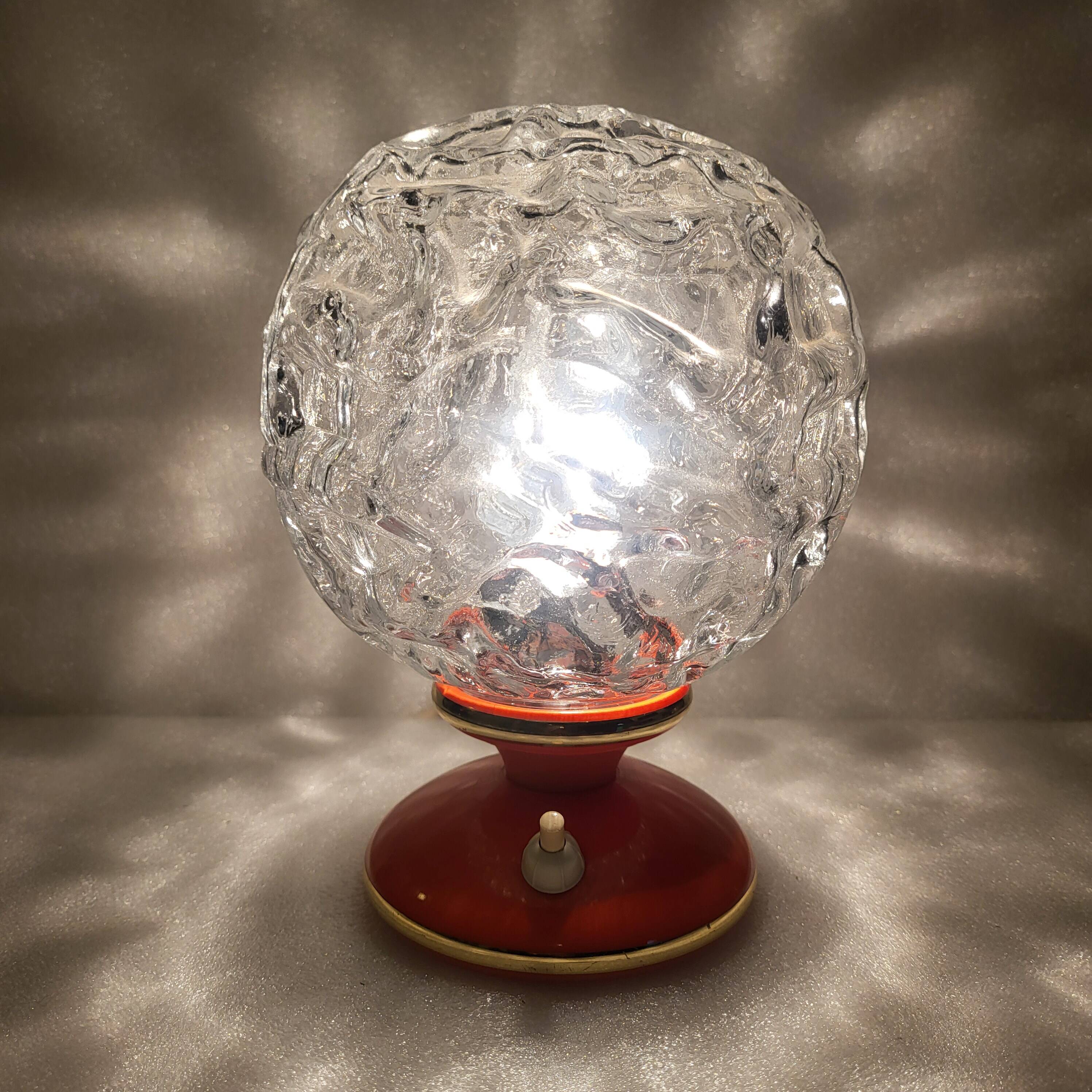 Lampe globe orange, space âge, Allemagne, 1960-70