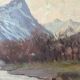 Painting "River of the Alps", Oil on panel, framed