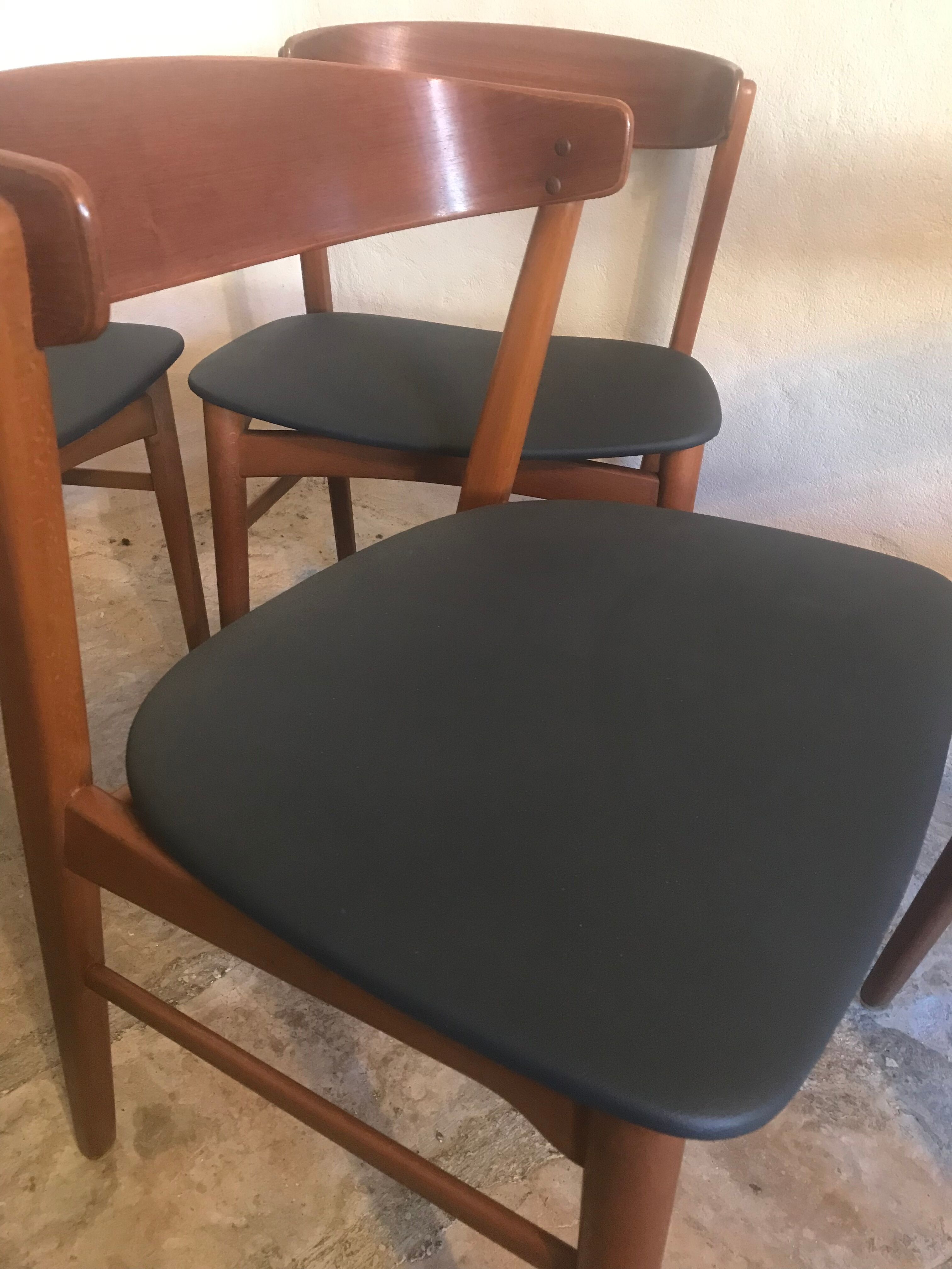 Set of 4 vintage Danish teak chairs Farstrup 206, Denmark 1960's