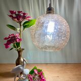 Vintage globe pendant lamp in amber glass