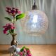 Vintage globe pendant lamp in amber glass