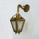 Bronze lantern wall sconce with 4 sides engraved glass