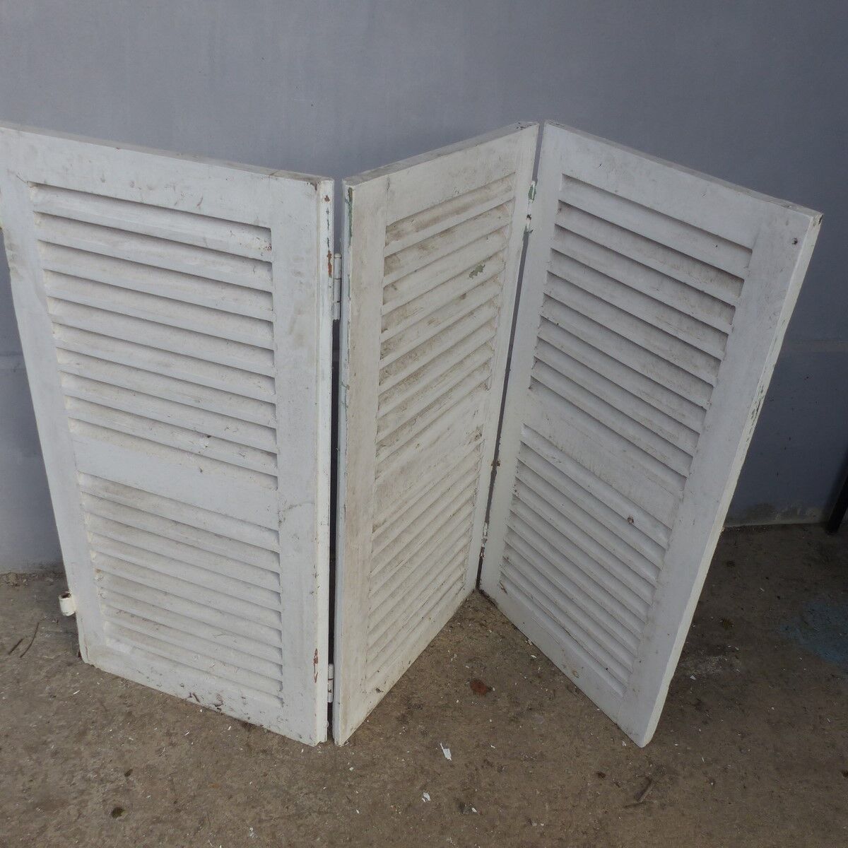 Set of 3 shutters louvers shabby height 123 cm