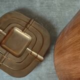 Trio of stackable brass ashtrays