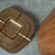 Trio of stackable brass ashtrays