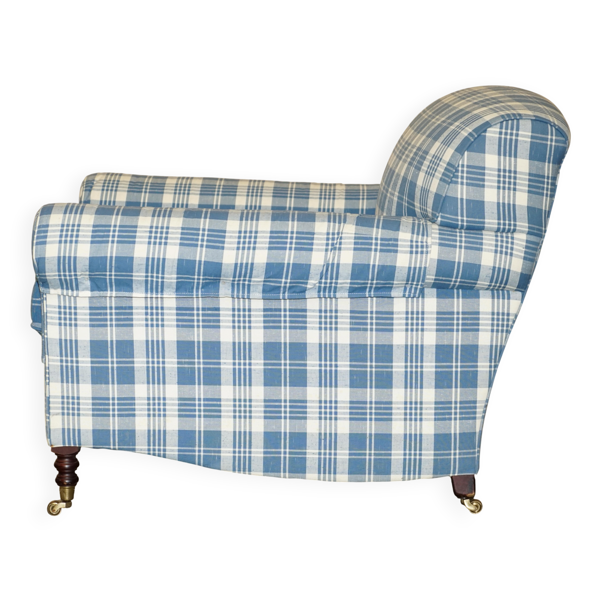 Signature Chelsea Armchair on Wheels with Twisted Armrests Large Model George Smith