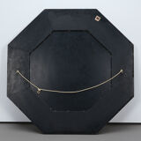 Jean-Claude Mahey lacquer and brass mirror, circa 1970