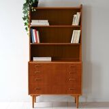 Scandinavian bookcase with drawers and shelves