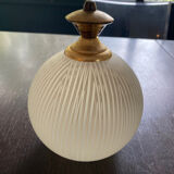 Pair of brass and opaline sconces