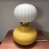 Vintage pleated globe bedside lamp