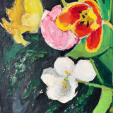 Spring bouquet, oil on canvas signed Pierre Fillette