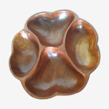 Wooden flower-shaped dish