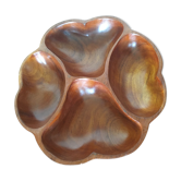 Flower shaped wooden dish